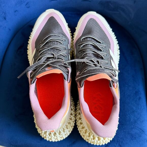 ADIDAS 4D FUSIO WOMEN’S RUNNING SHOES –GRAY / LILAC PURPLE / ORANGE –SIZE 8.5 US - Picture 6 of 17